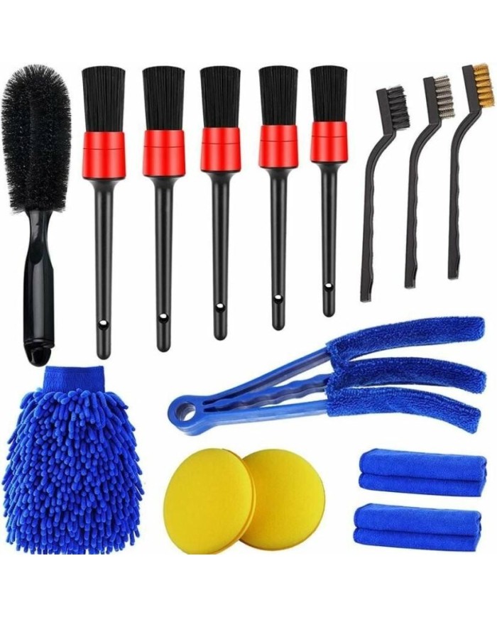 JUEGO LIMPIEZA COCHE INTERIOR/EXTERIOR 15PZAS. RZTOOLS 995064