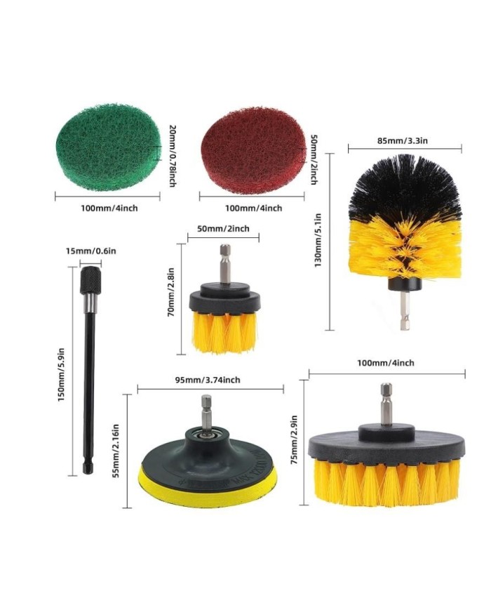 JUEGO LIMPIEZA PARA TALADRO 7 PZAS. RZTOOLS           995067