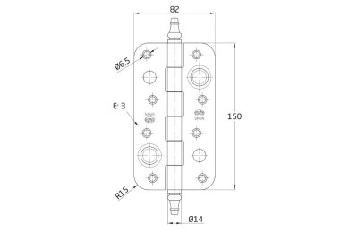 BISAGRA AMIG MOD. 566 LAT. BARNIZ.150X80