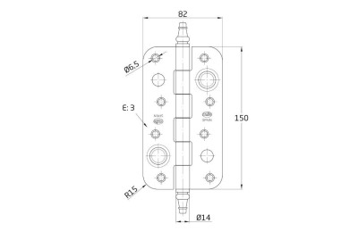BISAGRA AMIG MODELO 566 CROMO MAT.150X80