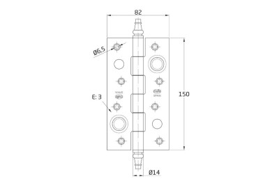 BISAGRA AMIG MODELO 561 CROMO MAT.150X80
