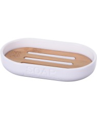 JABONERA BAÑO  8'7X14X3CMS. RATTAN BLANCA PLASTICFORTE