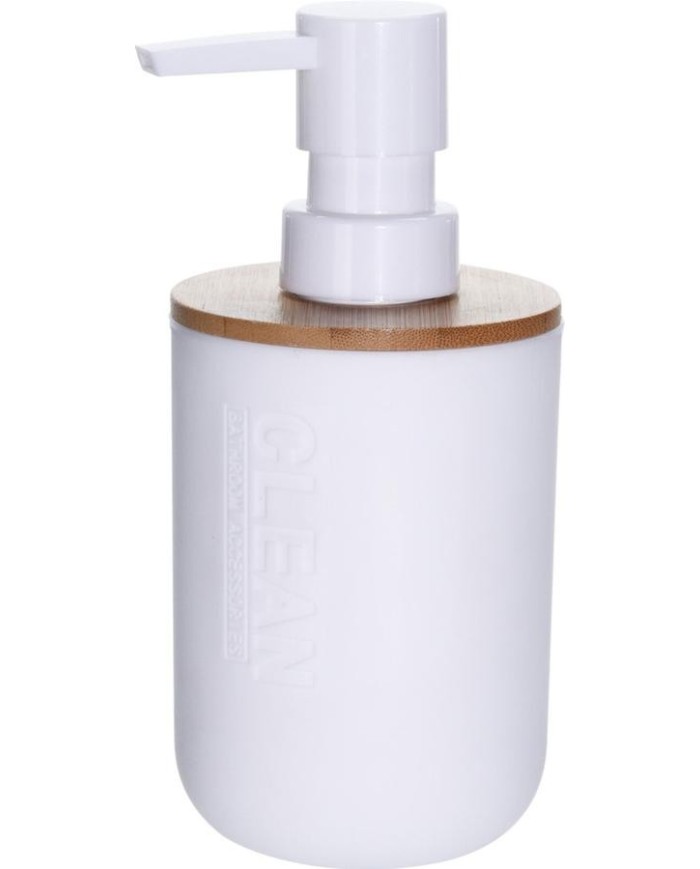 DISPENSADOR GEL BAÑO KI BLANCO/BAMBU