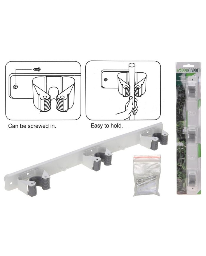 COLGADOR 3 ESCOBAS PROGARDEN BLANCO