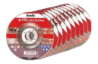 DISCO KWB CORTE PIEDRA 115X3'0MM.P/10UDS