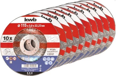 DISCO KWB CORTE METAL 115X3'0MM. (P/10 UDS.)
