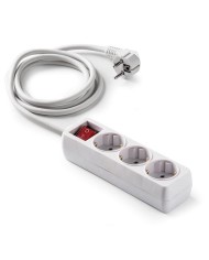 BASE MULTIPLE FAMATEL 3 TOMAS T.T. 1'5MTS. CON INTERRUPTOR NEGRO 9/703-N