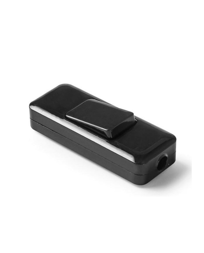 INTERRUPTOR DE PASO BASCULANTE ANCHO NEGRO