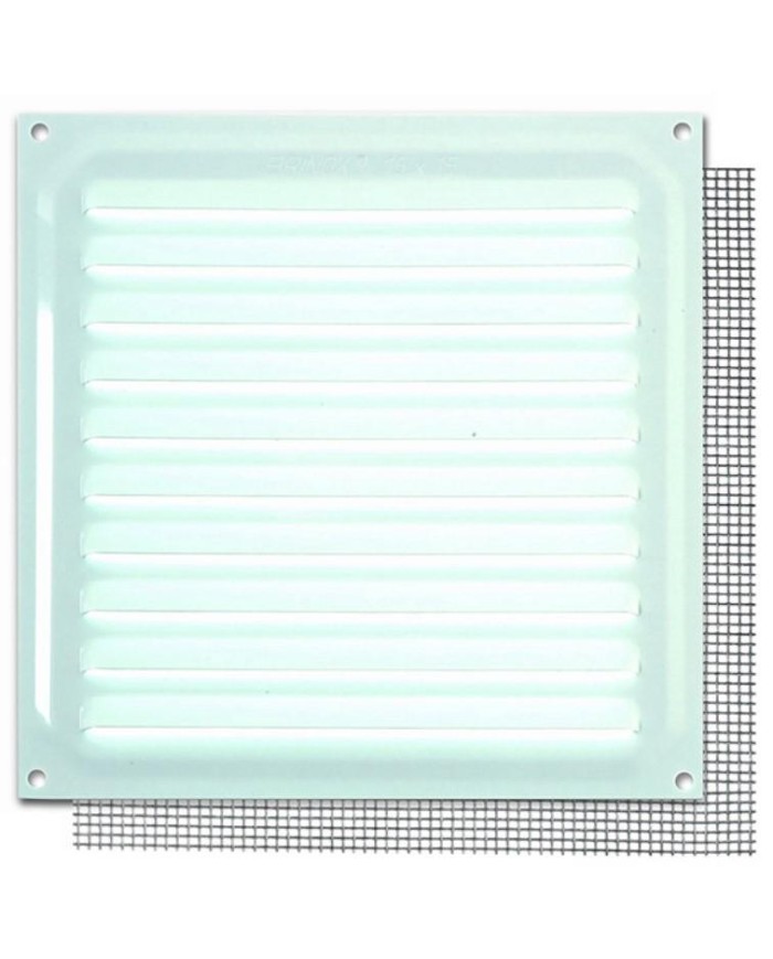 REJILLA GAS B73015D C/MOSQUITERA 15X15CMS. LACADO BLANCO BRINOX