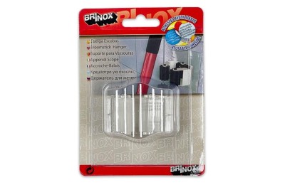 COLGADOR 1 ESCOBA BRINOX ADHES.TRANSP.1U