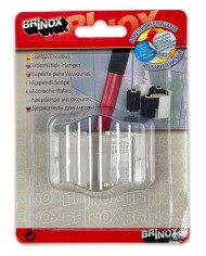 COLGADOR BRINOX 1 ESCOBA  ADHES.BLANCO 2U B70640D
