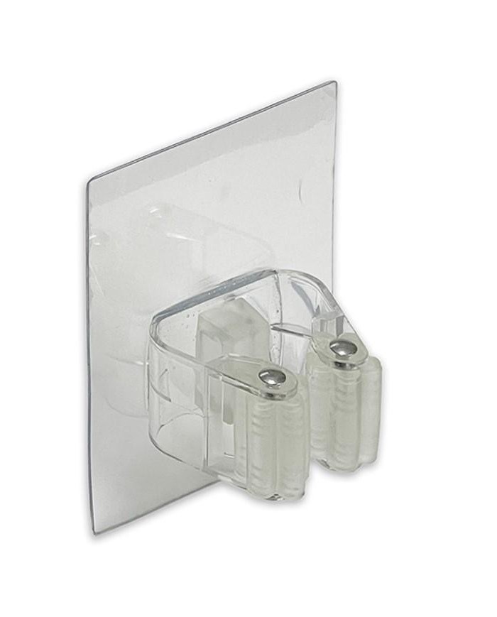 COLGADOR BRINOX 1 ESCOBA ADHESIVO TRANSPARENTE        B53110H