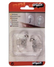 PERCHA VENTOSA 40MM. C/GANCHO BRINOX B50810H B/2UDS.