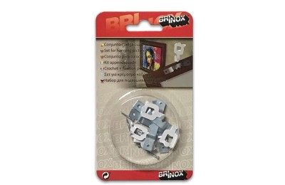 GANCHO BRINOX CUELGA CUADROS 4'4CMS. BLISTER 4UDS.