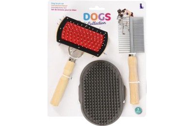 JUEGO 3 CEPILLOS PARA PERRO DOGS COLLECT