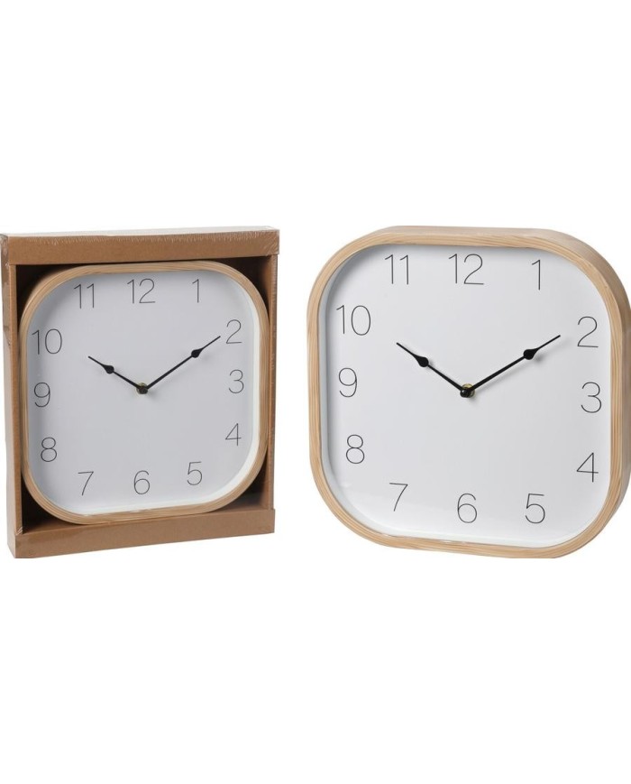 RELOJ PARED MADERA 30X30 CMS. WOOD CLOCK
