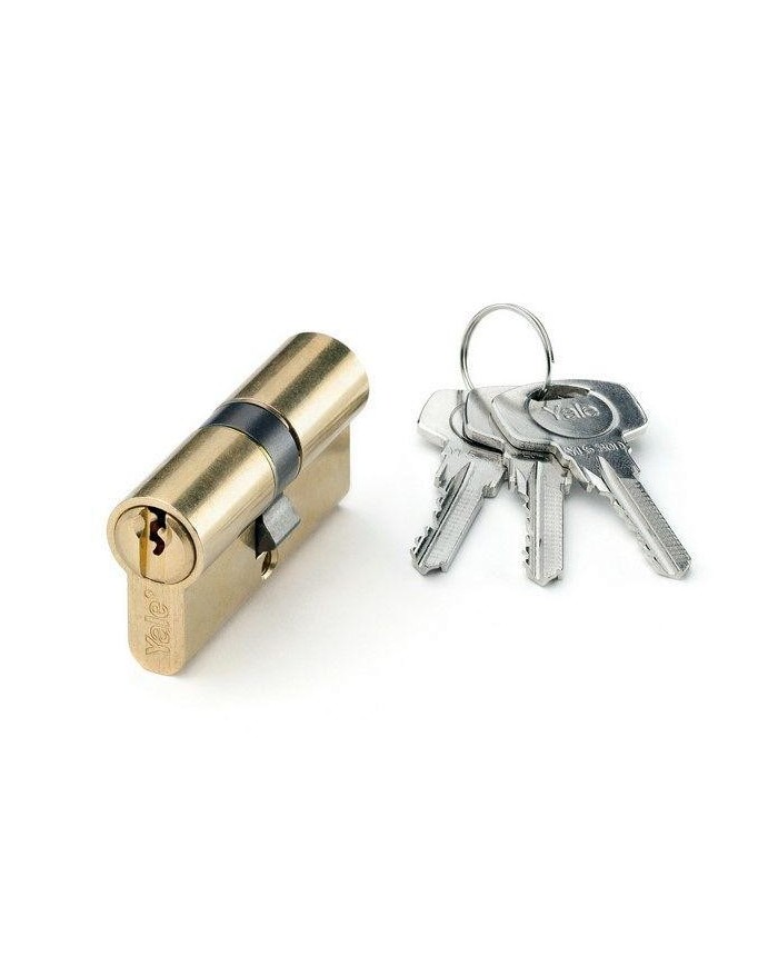 CILINDRO YALE LATONADO 70 MM. LEVA CORTA 35X35