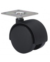 RUEDA GIRATORIA  PLASTICO CON PLACA 50 MM.