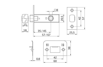 PICAPORTE AMIG NIQUELADO  6-35 (20U)