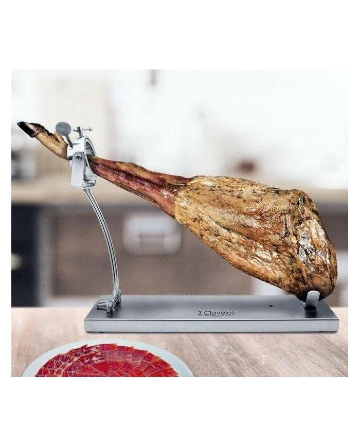 JAMONERO 3 CLAVELES ACERO INOXIDABLE PLEGABLE CABEZAL GIRATORIO
