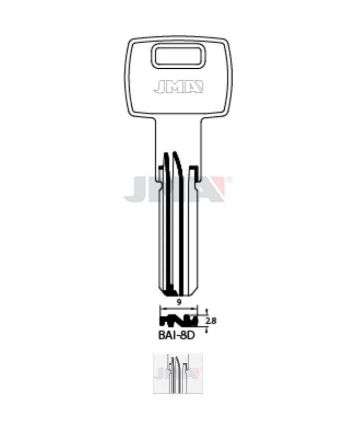 LLAVES BRUTO SEGURIDAD BAI-8D     LATON