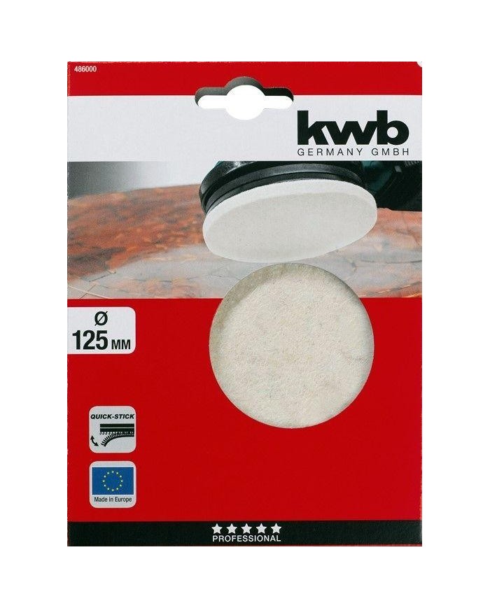DISCO FIELTRO VELCRO KWB PARA PULIR 125 MM.