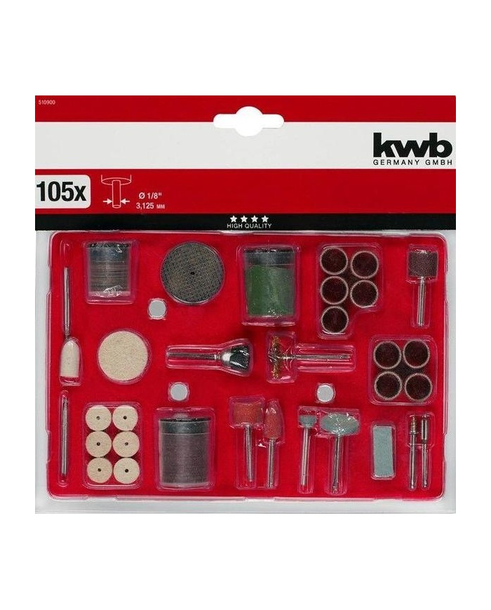 KIT HERRAMIENTAS MINIATURAS PARA TALADRO (105 PZAS.) KWB 49510900