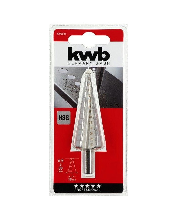 BROCA KWB ESCALONADA HSS 6-30 MM.