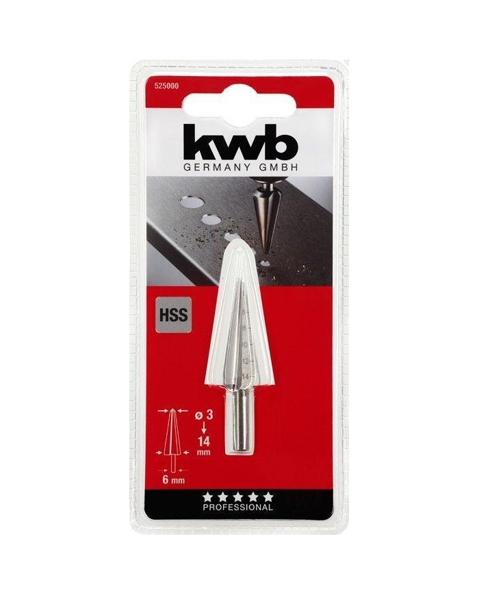 BROCA CONICA KWB HSS 3-14 MM.