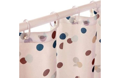 CORTINA BAÑO RAYEN POLIESTER BLANCA ESTAMPADA