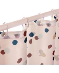 CORTINA BAÑO RAYEN POLIESTER BLANCA ESTAMPADA