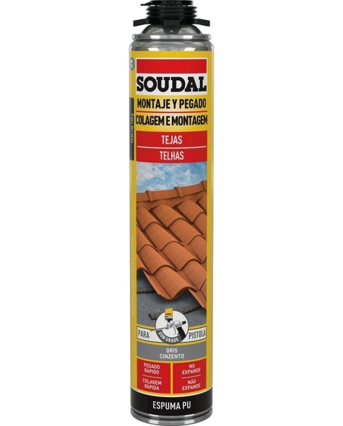 FIJACION TEJAS SOUDAL ROJA PISTOLA 750ML