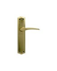 MANIVELA EQ207 LATON PULIDO CON PLACA 60MM.