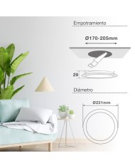 LED DOWN CIRCULAR EMPOTRAR GSC 18W 4200K BLANCO 21 CMS.
