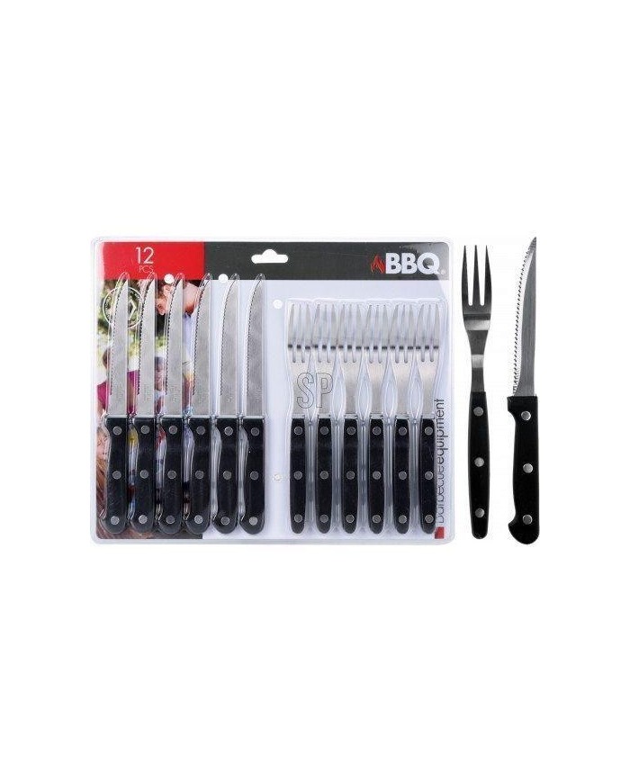 CUBIERTOS BBQ CARNE INOX. 12 PZAS.