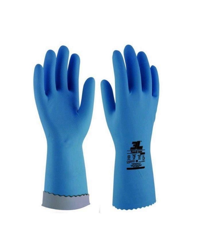 GUANTES LATEX FOOD-TEX AZUL T- 8 (12U)