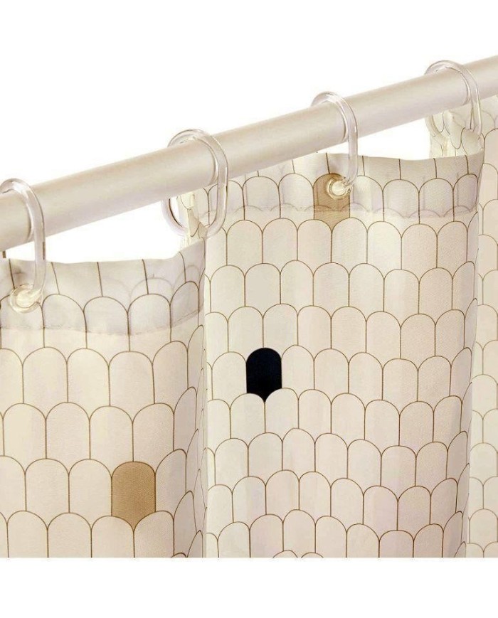 CORTINA BAÑO POLIESTER BLANCA RAYEN 2348