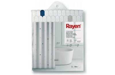 CORTINA BAÑO RAYEN POLIESTER BLANCA 2348