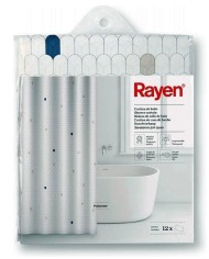 CORTINA BAÑO POLIESTER BLANCA RAYEN 2348