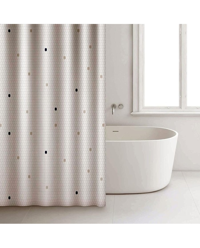 CORTINA BAÑO POLIESTER BLANCA RAYEN 2348