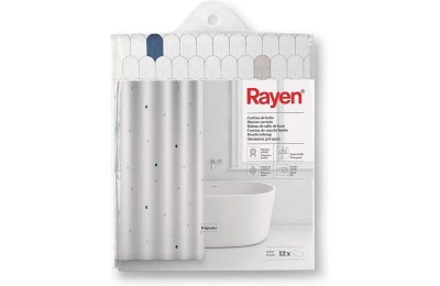 CORTINA BAÑO RAYEN POLIESTER BLANCA 2348