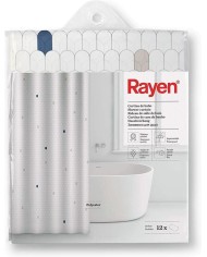 CORTINA BAÑO POLIESTER BLANCA RAYEN 2348