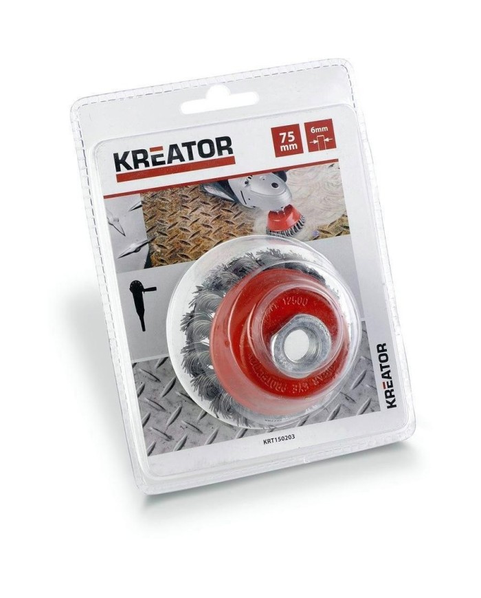 CEPILLO TAZA KREATOR KRT150203 TRENZAZDO (75 MM) ROSCA 14 MM KRT150203