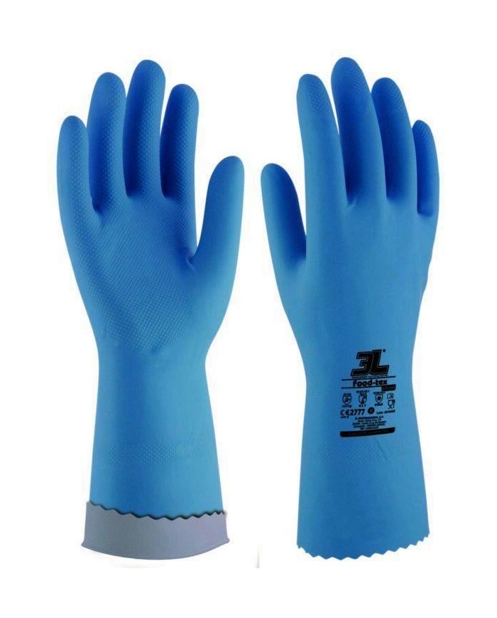 GUANTES LATEX FOOD-TEX AZUL T-10 (12U)