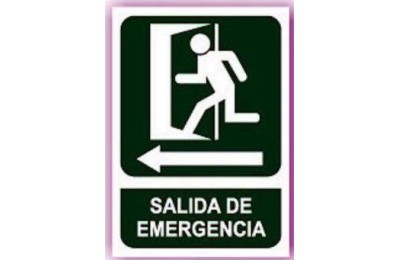 CARTEL (DIN-A4) SALIDA EMERGENCIA IZQUIERDA E-307