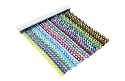 CORTINA ESPIRAL Nº 8 BLANCO/AZUL CHICO 90X205CMS.