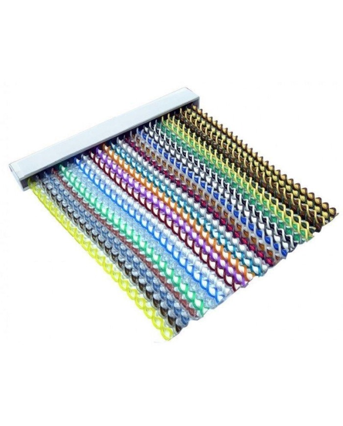 CORTINA ESPIRAL Nº 8 BLANCO/AZUL CHICO 90X205CMS.