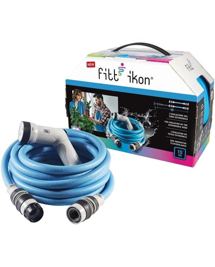 MANGUERA IKON FITT AZUL PISTOLA 25MT.