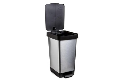 CUBO BASURA TATAY C/PEDAL PLASTICO GRIS 25LTS.