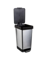 CUBO BASURA TATAY C/PEDAL PLASTICO GRIS 25LTS.        10213.01
